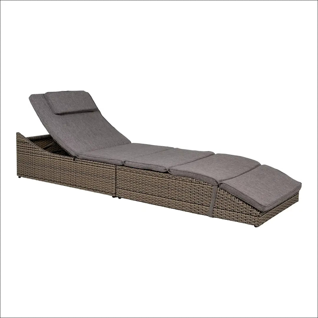 Saulės gultas poliratanas kubu pilka su pagalvėle RD1076 - €317 Save 15% __label:Pristatymas 5-14 d.d., Deck chairs,