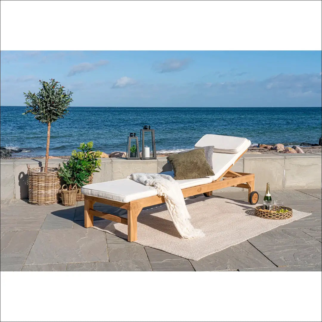 Saulės gultas tikmedžio natūralus RD1074 - €375 Save 15% __label:Pristatymas 5-14 d.d., Deck chairs, Natūrali, nordic,
