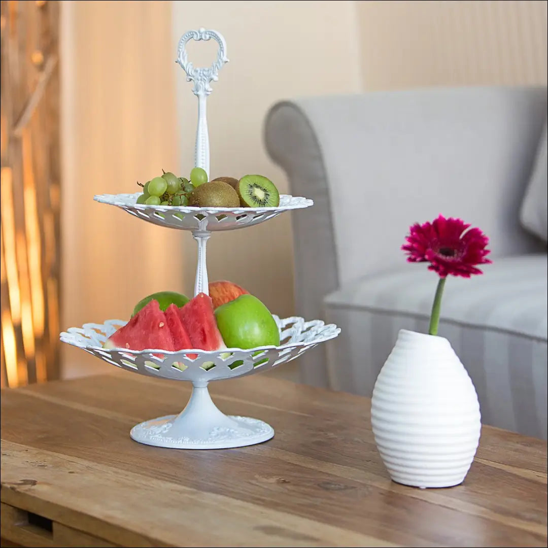 Serviravimo dviaukštis stovas DI10836 - €14 Save 50% __label:Pristatymas 1-2 d.d., color-balta, indai, interjeras,