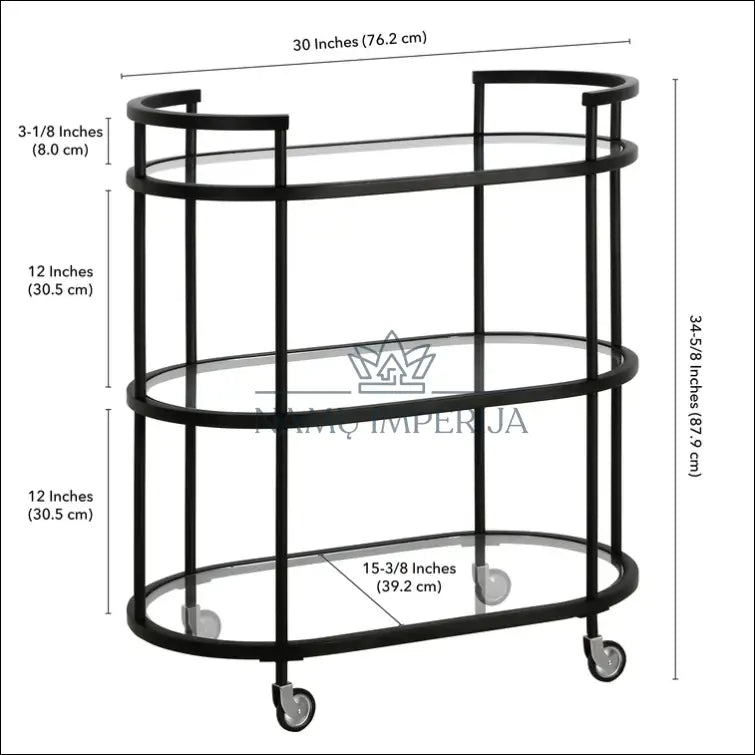 Serviravimo vežimėlis KI1055 - €120 Save 50% 100-200, __label:Pristatymas 1-2 d.d., color-juoda, indai, interjeras