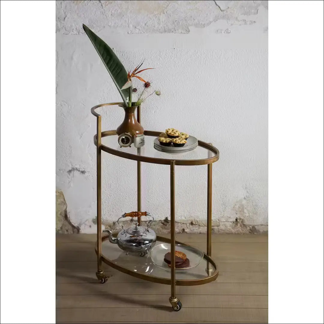Serviravimo vežimėlis KI1281 - €90 Save 50% 50-100, __label:Pristatymas 1-2 d.d., color-auksine, kita, material-metalas