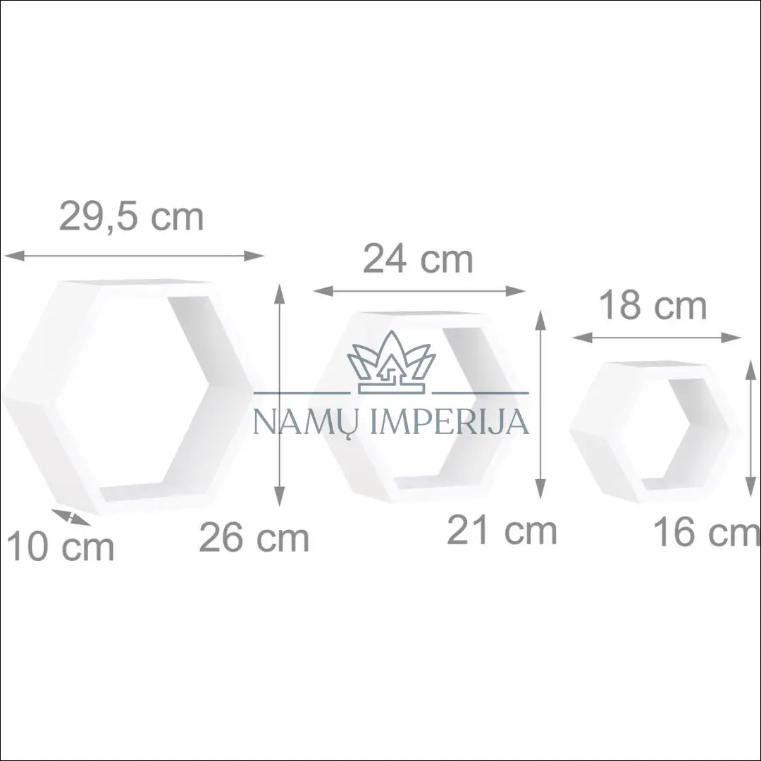 Šešiakampės sieninės lentynos rinkinys (3 vnt.) DA0157 - €18 Save 50% __label:Pristatymas 1-2 d.d., biuro-lentynos,