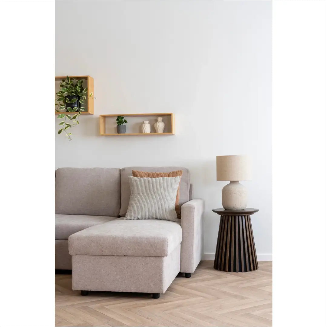 Šezlonginė sofa-lova su daiktadėže tamsiai smėlio spalvos natūralios kojelės RD230 - €941 Save 15% __label:Pristatymas