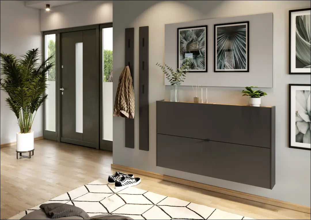Sieninė batų spintelė KI1819 - €145 Save 50% 100-200, __label:Pristatymas 1-2 d.d., batu-lentyna, batu-spintele,