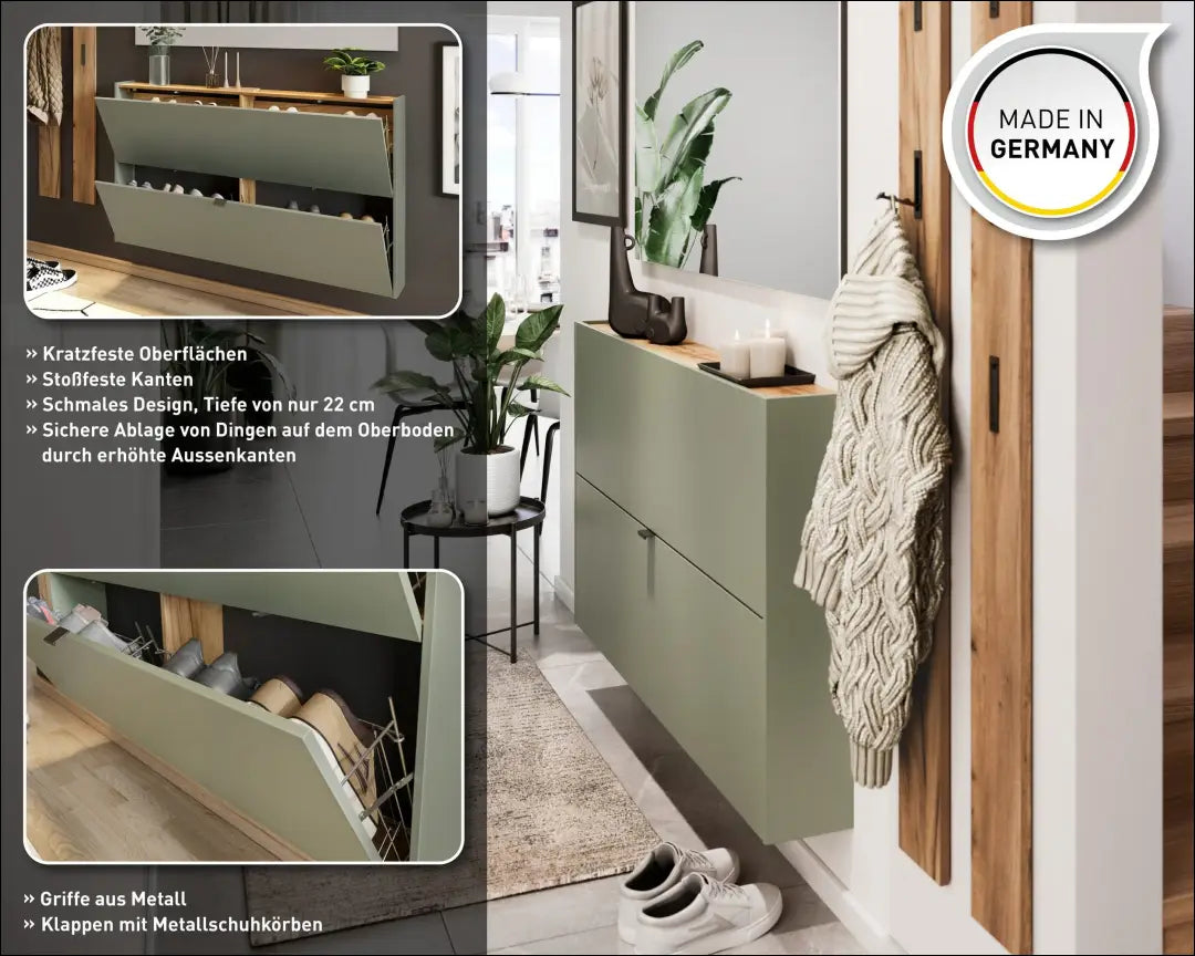 Sieninė batų spintelė KI1822 - €145 Save 50% 100-200, __label:Pristatymas 1-2 d.d., batu-lentyna, batu-spintele,