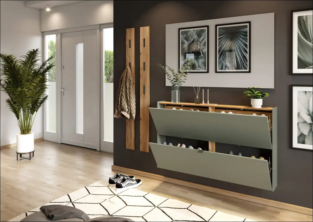 Sieninė batų spintelė KI1822 - €145 Save 50% 100-200, __label:Pristatymas 1-2 d.d., batu-lentyna, batu-spintele,