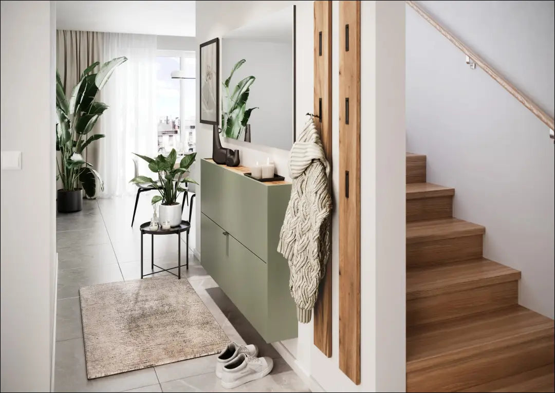 Sieninė batų spintelė KI1822 - €145 Save 50% 100-200, __label:Pristatymas 1-2 d.d., batu-lentyna, batu-spintele,