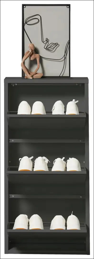 Sieninė batų spintelė KI1890 - €25 Save 65% 25-50, __label:Pristatymas 1-2 d.d., color-pilka, material-metalas,