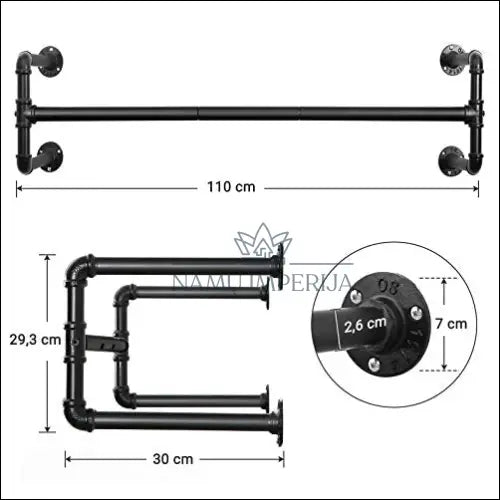 Sieninė drabužių kabykla SM260 - €108 Save 30% 100-200, __label:Pristatymas 5-14 d.d., notouch30, sienine-kabykla,