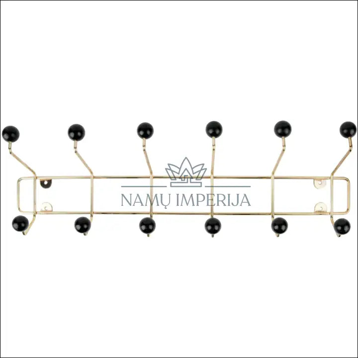 Sieninė kabykla DI10092 - €20 Save 50% __label:Pristatymas 1-2 d.d., color-auksine, color-juoda, drabuziu-kabykla,