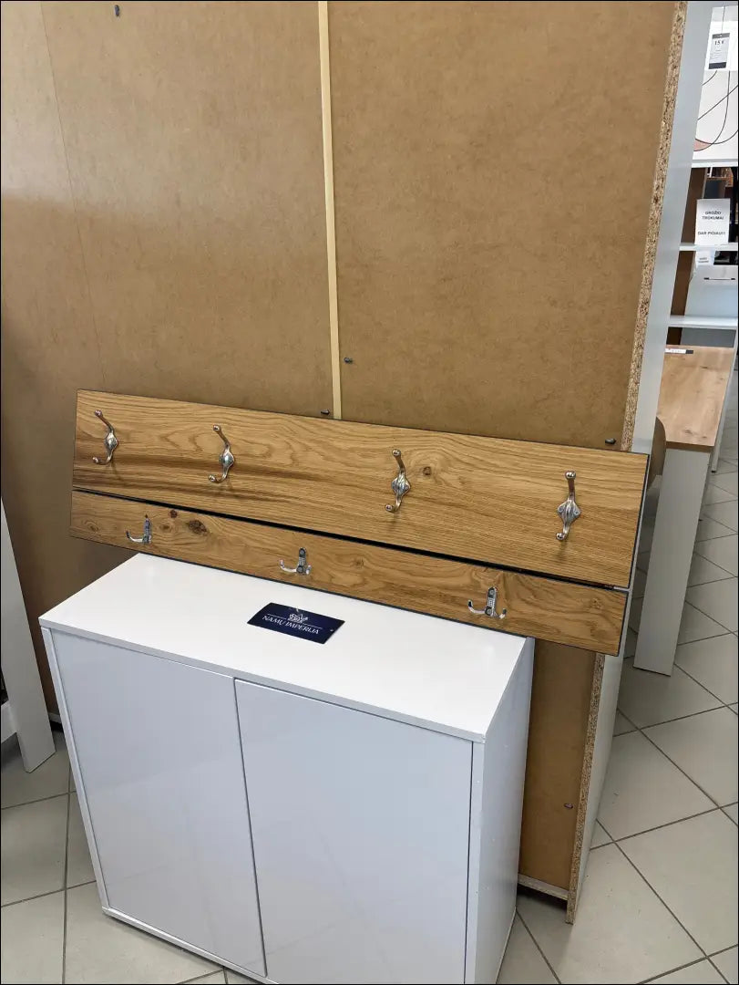 Sieninė kabykla KI1303 - €49 Save 50% 25-50, __label:Pristatymas 1-2 d.d., color-pilka, color-ruda, drabuziu-kabykla