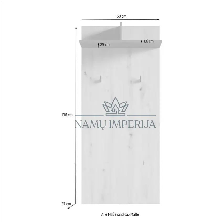 Sieninė kabykla KI1347 - €29 Save 60% 25-50, __label:Pristatymas 1-2 d.d., color-pilka, color-ruda, material-mediena