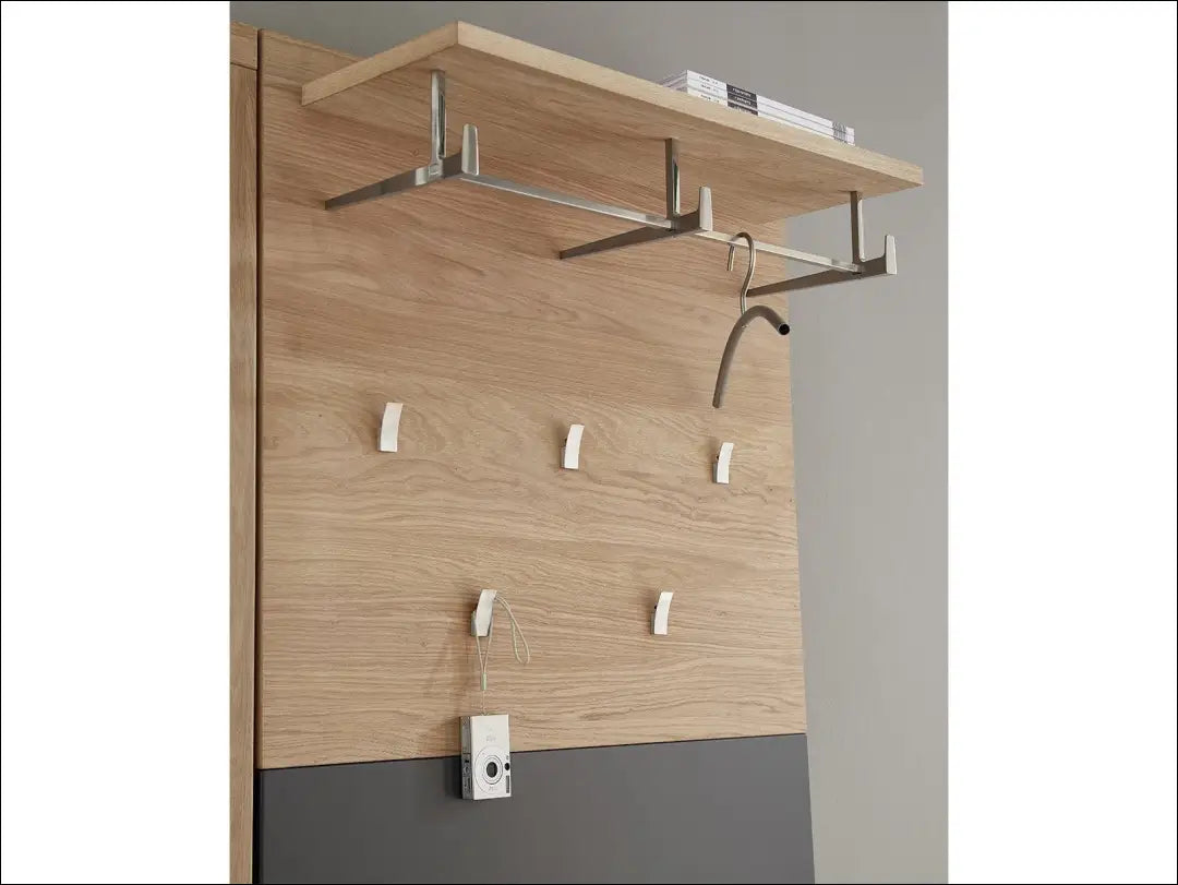 Sieninė kabykla KI1377 - €105 Save 50% 100-200, __label:Pristatymas 1-2 d.d., color-pilka, color-ruda, drabuziu-kabykla