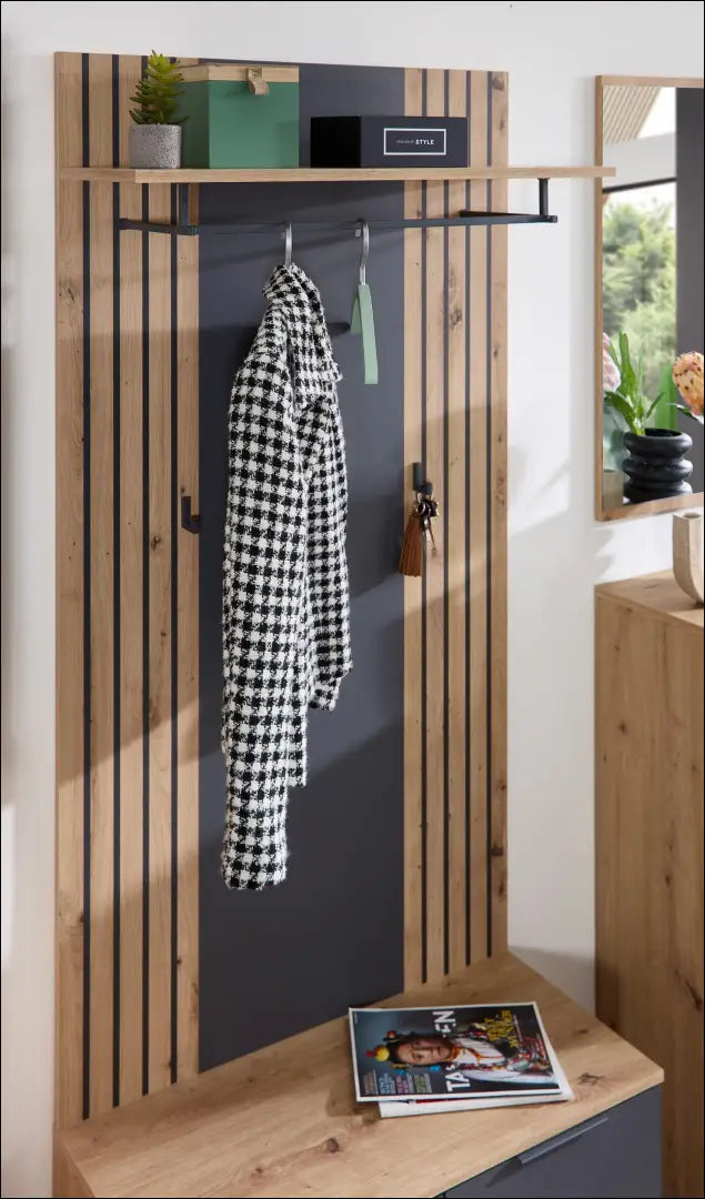 Sieninė kabykla KI1553 - €60 Save 55% 50-100, __label:Pristatymas 1-2 d.d., color-pilka, color-ruda, material-mediena