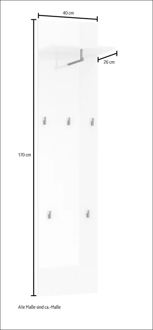 Sieninė kabykla KI1821 - €35 Save 70% 25-50, __label:Pristatymas 1-2 d.d., color-balta, material-mediena, pazeistas
