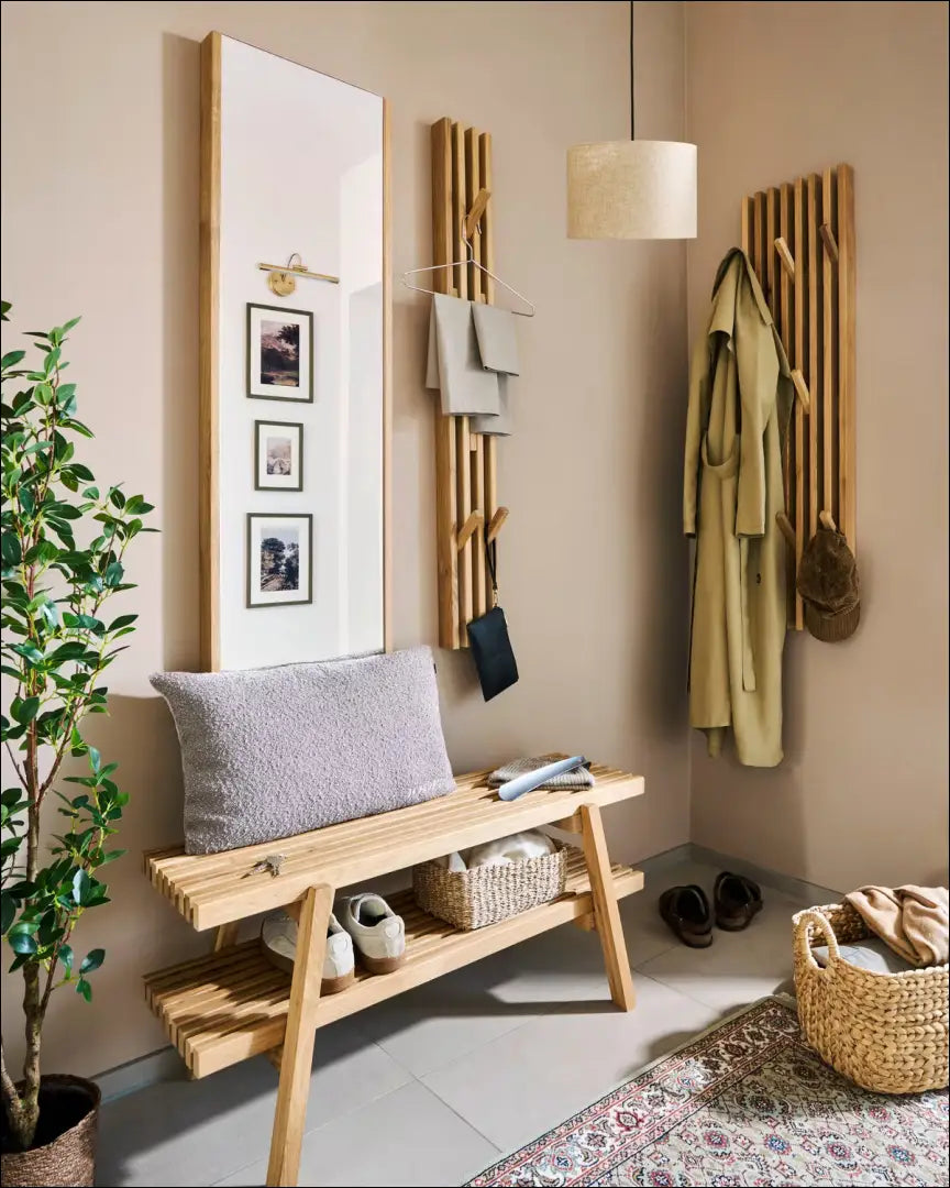 Sieninė kabykla KI1907 - €45 Save 50% 25-50, __label:Pristatymas 1-2 d.d., color-ruda, drabuziu-kabykla, Kabyklos Coat