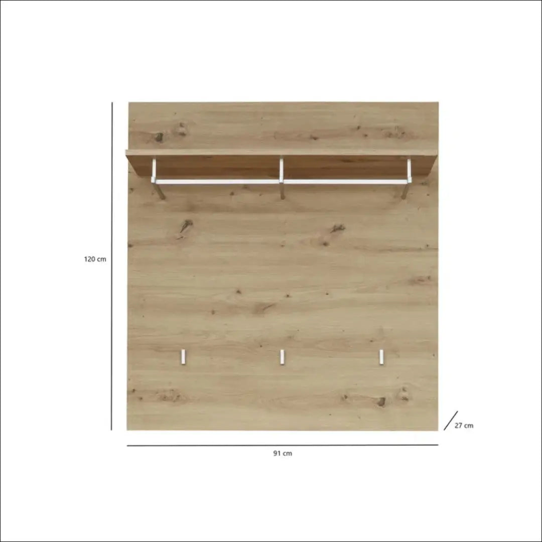 Sieninė kabykla KI493 - €84 Save 65% 50-100, __label:Pristatymas 1-2 d.d., color-ruda, material-mediena, prieskambaris