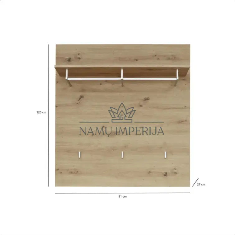 Sieninė kabykla KI493 - €84 Save 65% 50-100, __label:Pristatymas 1-2 d.d., color-ruda, material-mediena, prieskambaris
