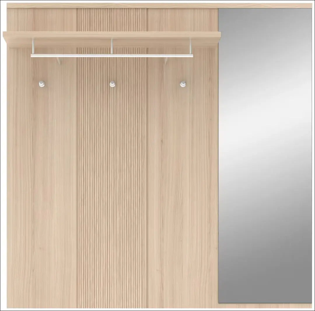 Sieninė kabykla su veidrodžiu KI1883 - €110 Save 50% 100-200, __label:Pristatymas 1-2 d.d., color-ruda,