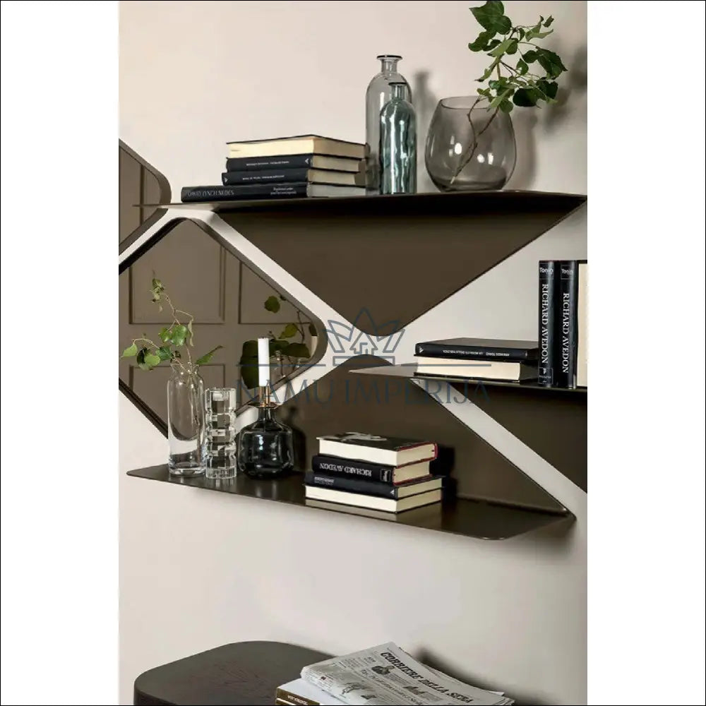 Sieninė lentyna SI1118 - €210 Save 50% biuro-baldai, biuro-lentynos, color-auksine, color-ruda, lentynos Auksinė
