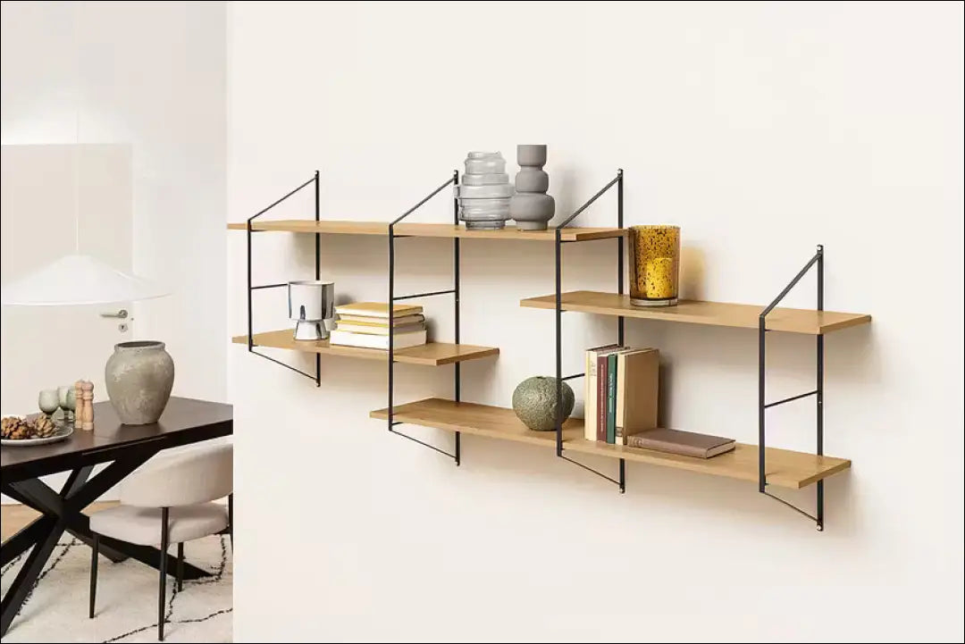 Sieninė lentyna SI1818 - €48 Save 50% 25-50, biuro-baldai, biuro-lentynos, color-juoda, color-ruda €25 to €50 Floating