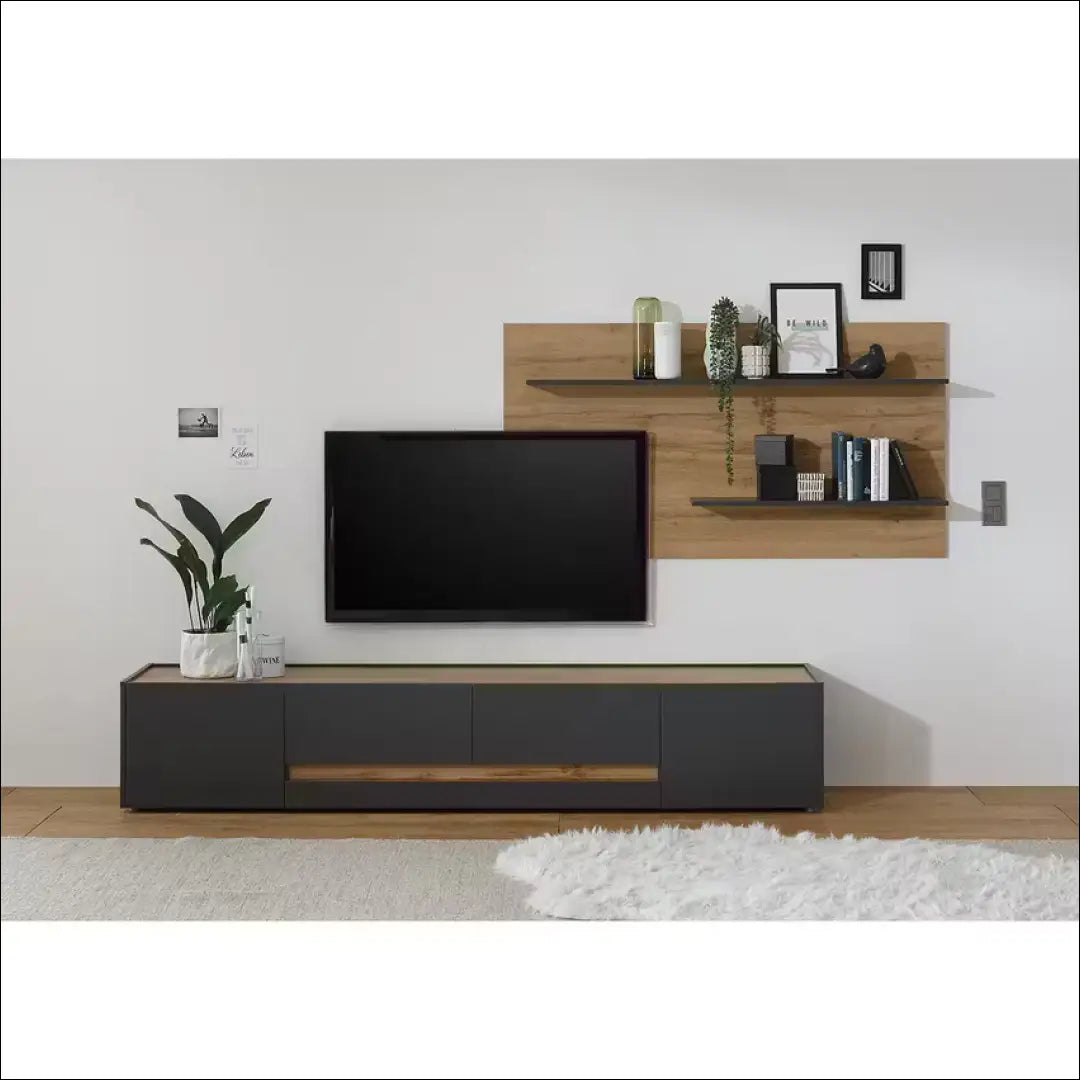 Sieninė lentyna SI1830 - €45 Save 65% 25-50, __label:Pristatymas 1-2 d.d., color-pilka, color-ruda, material-mediena