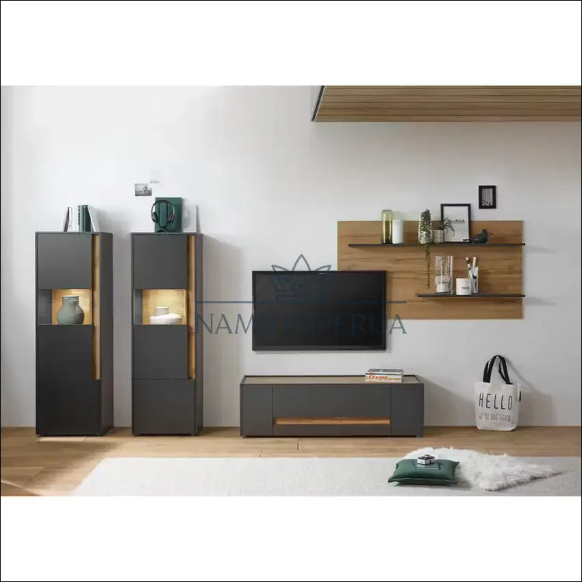 Sieninė lentyna SI1830 - €45 Save 65% 25-50, __label:Pristatymas 1-2 d.d., color-pilka, color-ruda, material-mediena