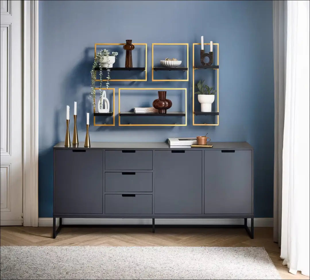 Sieninė lentyna SI2192 - €43 Save 50% 25-50, __label:Pristatymas 1-2 d.d., biuro-baldai, biuro-lentynos, color-auksine