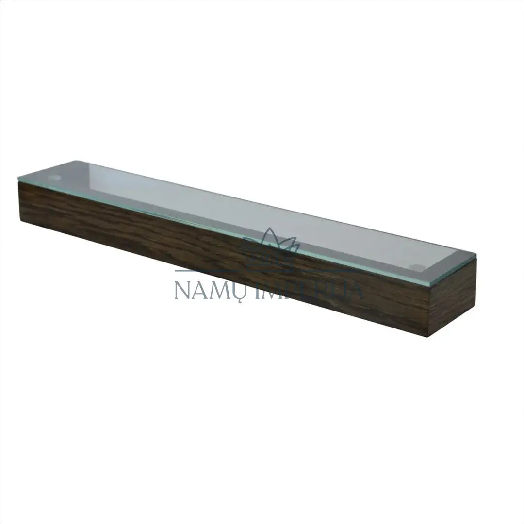 Sieninė lentyna su stiklu SI1714 - €53 Save 50% 50-100, __label:Pristatymas 1-2 d.d., biuro-lentynos, color-ruda,