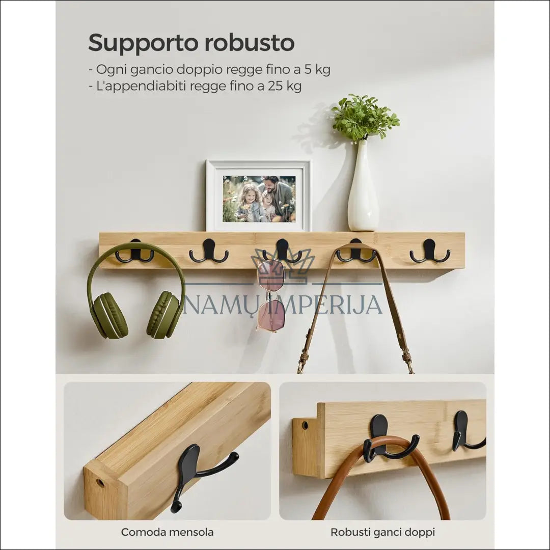 Sieninė paltų kabykla SM277 - €44 Save 30% 25-50, __label:Pristatymas 5-14 d.d., notouch30, sienine-kabykla, song