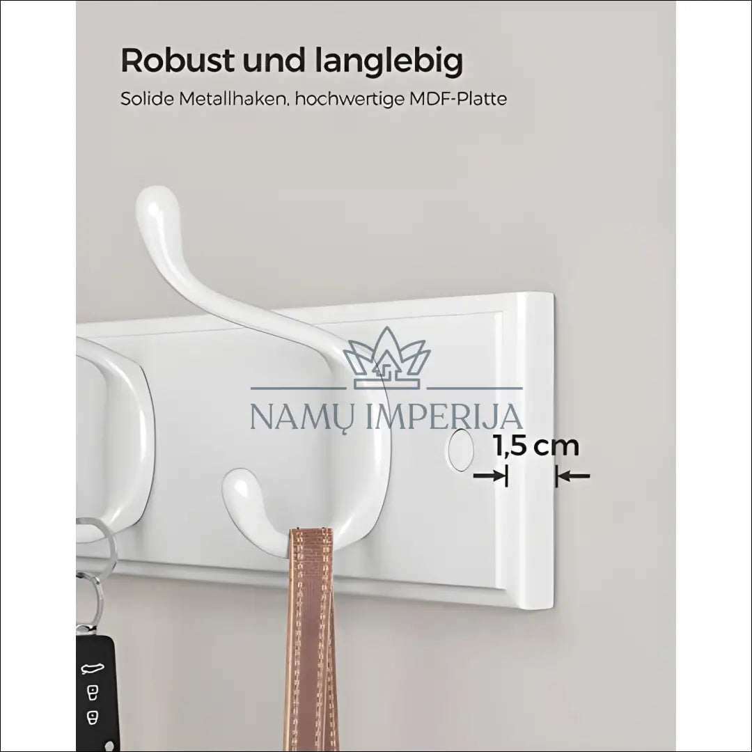 Sieninė paltų kabykla SM280 €43 Save 40% 25 50, __label:Pristatymas 5 14 d.d., notouch30, song 40x9x7cm / Balta / MDF