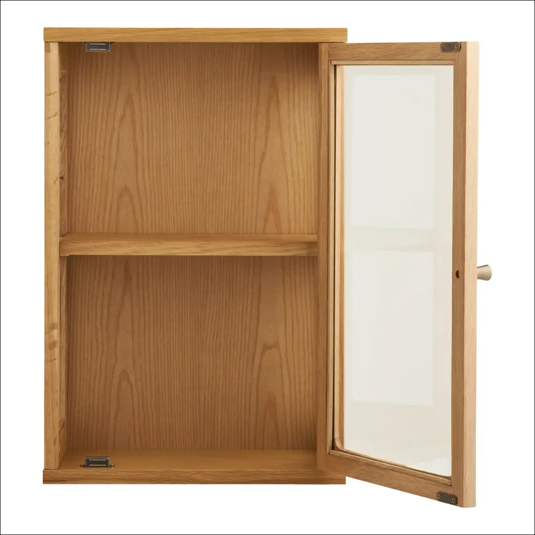 Sieninė spintelė ąžuolas/ąžuolo fanera/grūdintas stiklas natūrali 20x40x60 cm RD505 - €145 Save 15% 100-200,