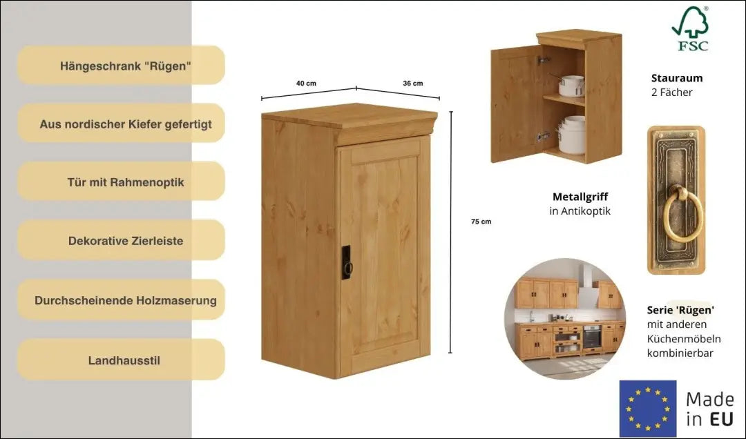 Sieninė spintelė KI1765 - €85 Save 50% 50-100, __label:Pristatymas 1-2 d.d., color-ruda, kita, lentynos €50 to €100