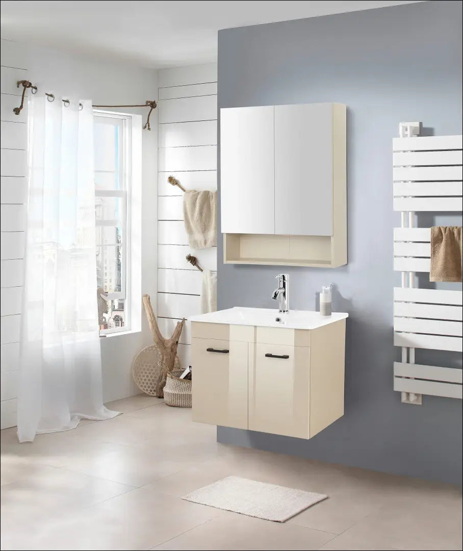 Sieninė veidrodinė vonios spintelė KI1811 - €90 Save 50% 50-100, __label:Pristatymas 1-2 d.d., color-smelio,