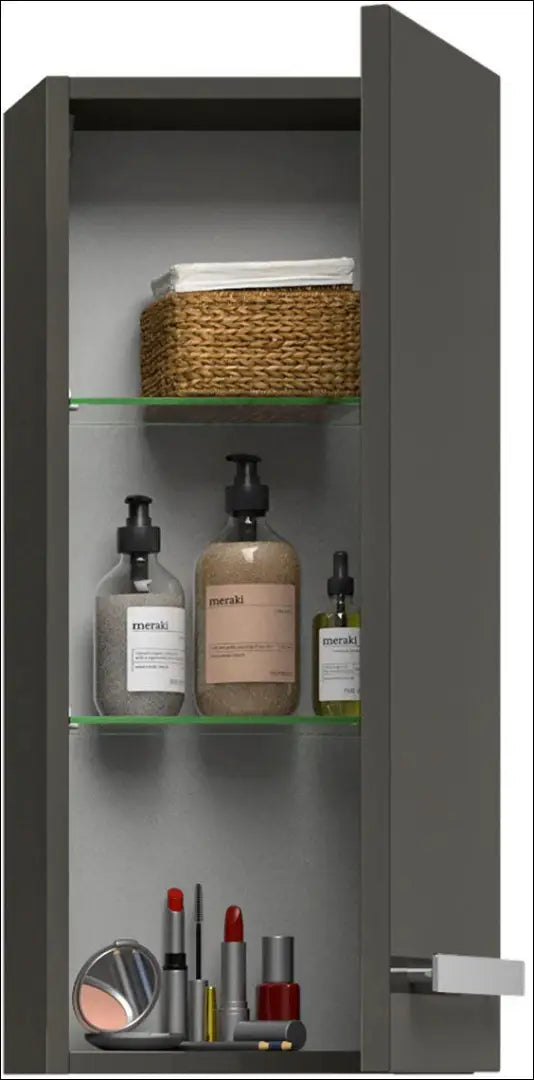 Sieninė vonios spintelė KI1581 - €25 Save 80% 25-50, __label:Pristatymas 1-2 d.d., color-pilka, material-mediena,