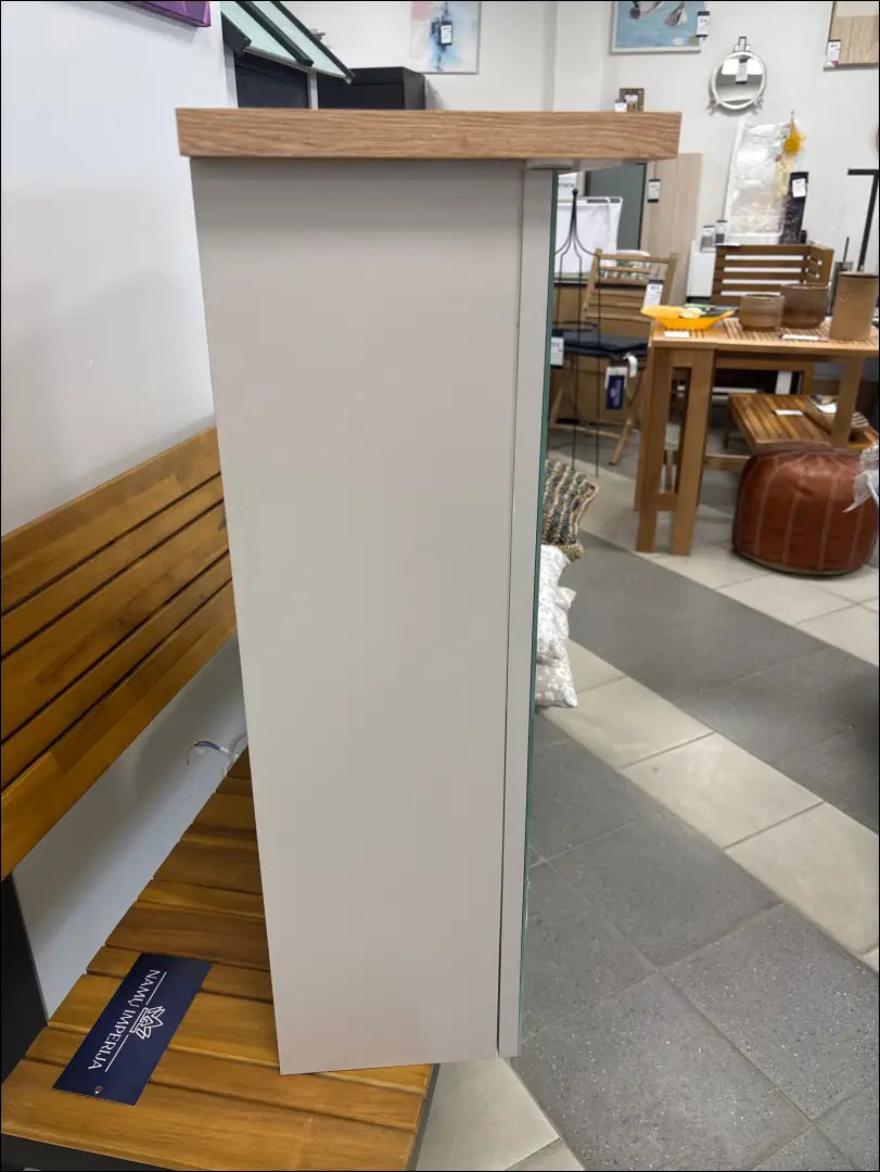 Sieninė vonios spintelė su apšvietimu KI1218 - €76 Save 50% 50-100, __label:Pristatymas 1-2 d.d., color-kremas,