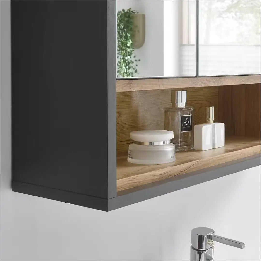 Sieninė vonios spintelė su apšvietimu KI1318 - €75 Save 50% 50-100, __label:Pristatymas 1-2 d.d., color-pilka,