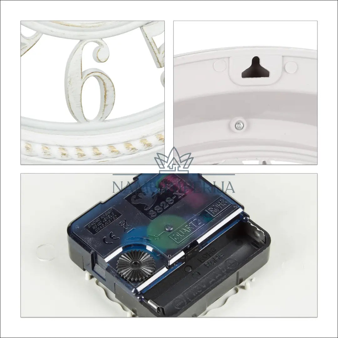 Sieninis laikrodis DI10282 - €25 Save 50% 25-50, __label:Pristatymas 1-2 d.d., color-auksine, color-balta, interjeras