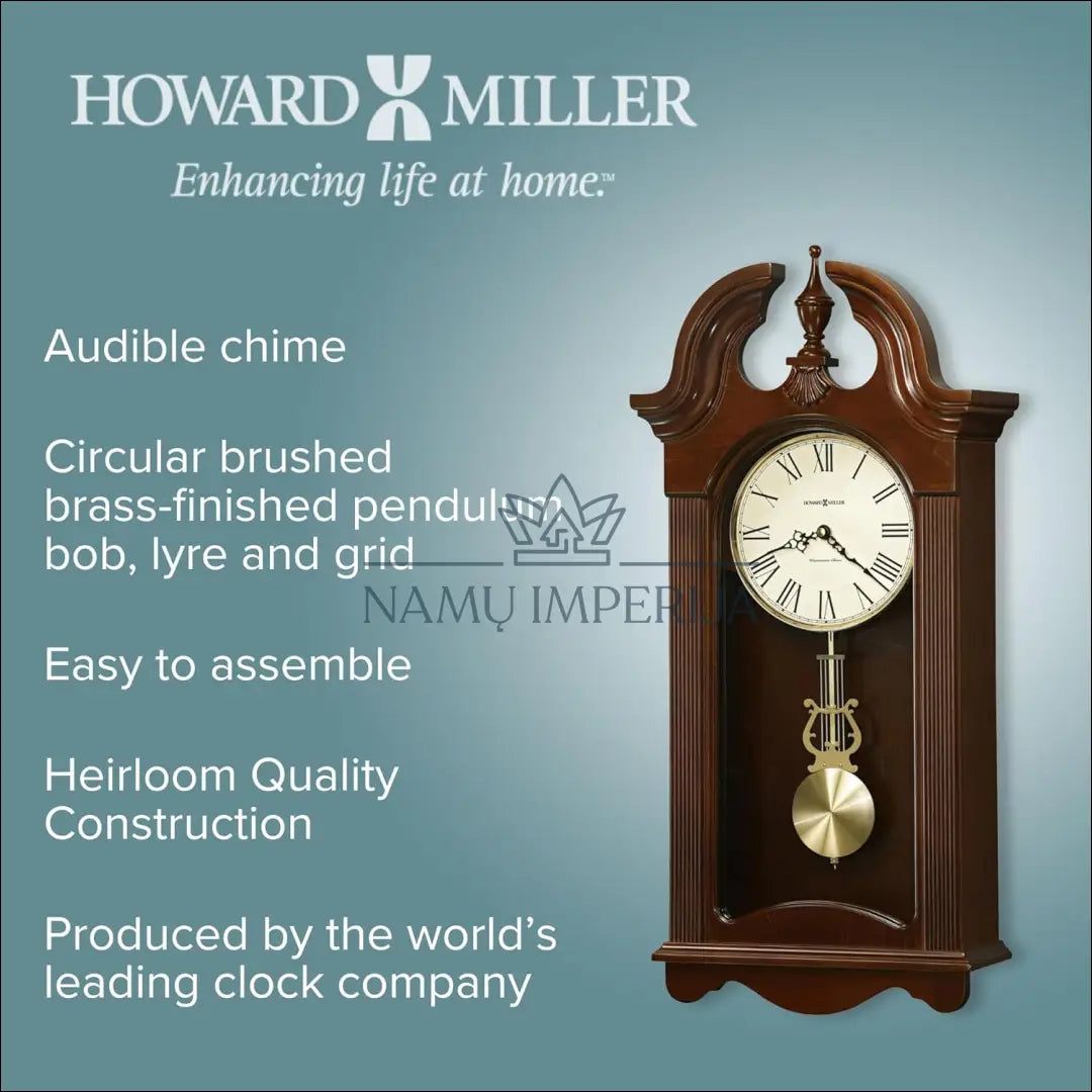 Sieninis laikrodis “Howar Miller” DI10152 - €230 Save 50% __label:Pristatymas 1-2 d.d., color-auksine, color-ruda,