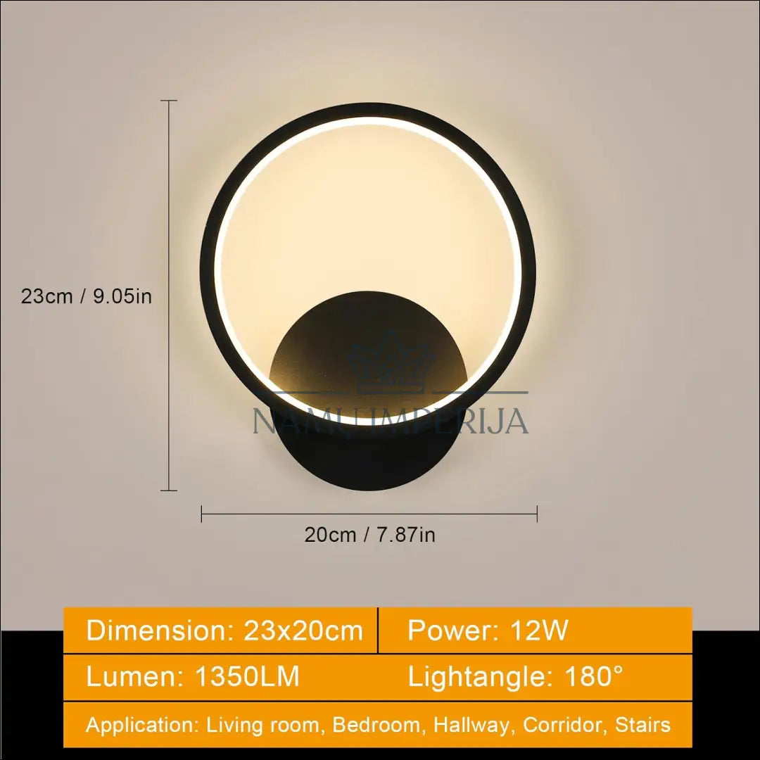 Sieninis LED šviestuvas DI9701 - €24 Save 50% __label:Pristatymas 1-2 d.d., color-juoda, interjeras, material-akrilas,