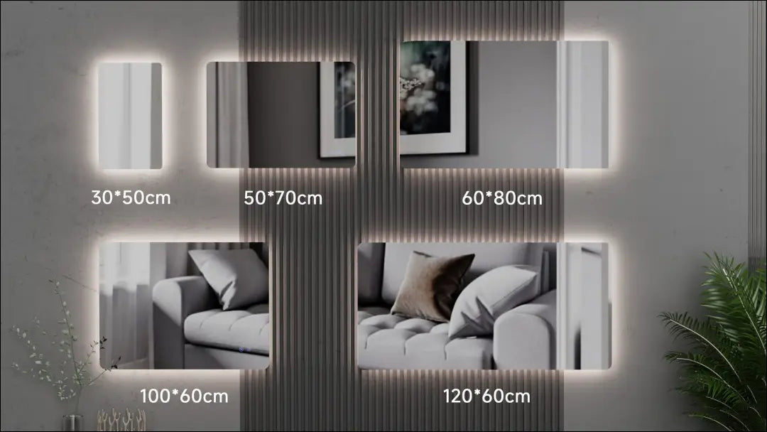 Sieninis LED veidrodis DI12007 - €120 Save 50% 100-200, __label:Pristatymas 1-2 d.d., color-sidabrine, interjeras,