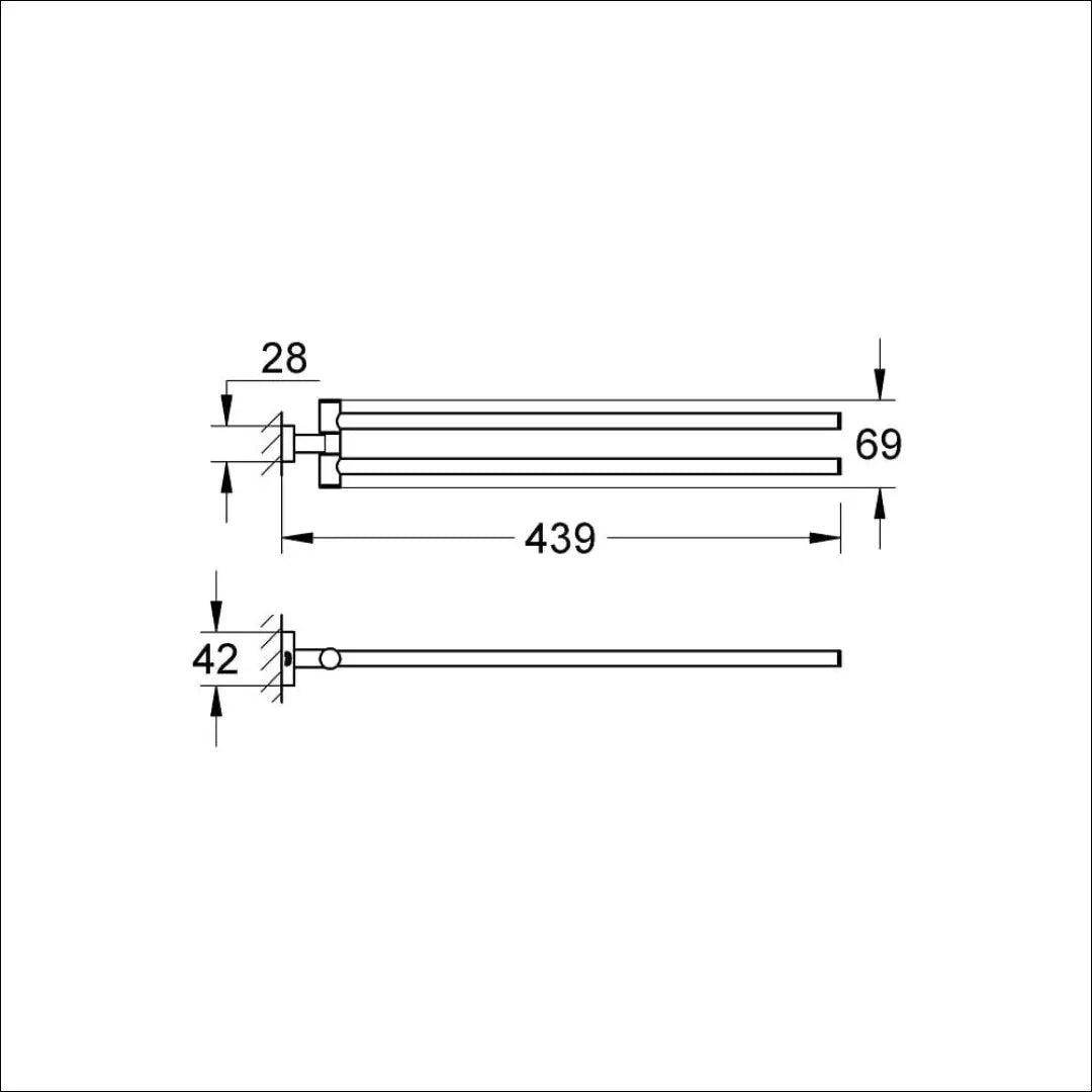 Sieninis rankšluosčių laikiklis ’Grohe’ KI690 - €70 Save 50% 50-100, __label:Pristatymas 1-2 d.d., color-sidabrine,
