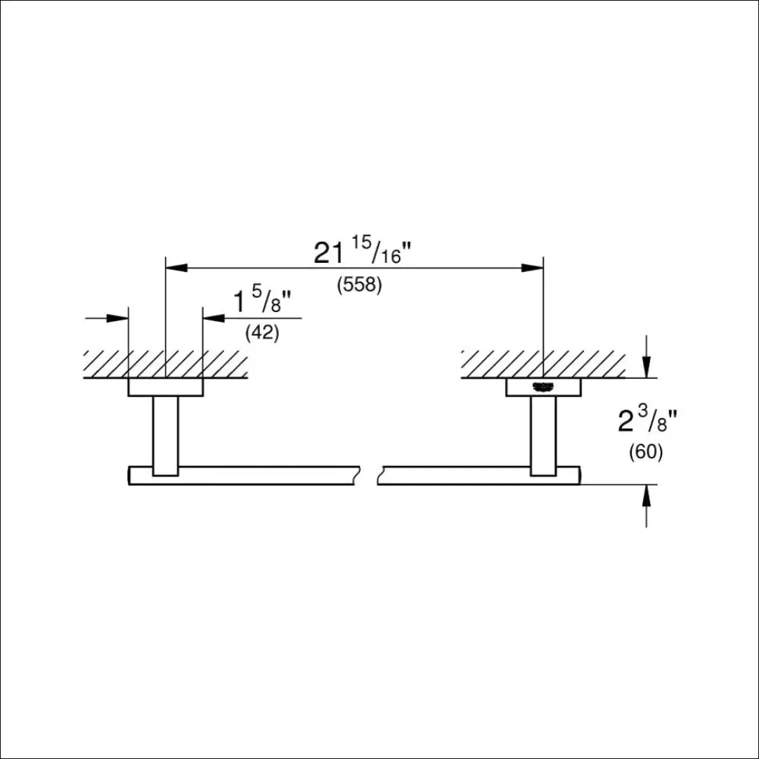 Sieninis rankšluosčių laikiklis ’Grohe’ KI691 - €53 Save 50% 50-100, __label:Pristatymas 1-2 d.d., color-sidabrine,
