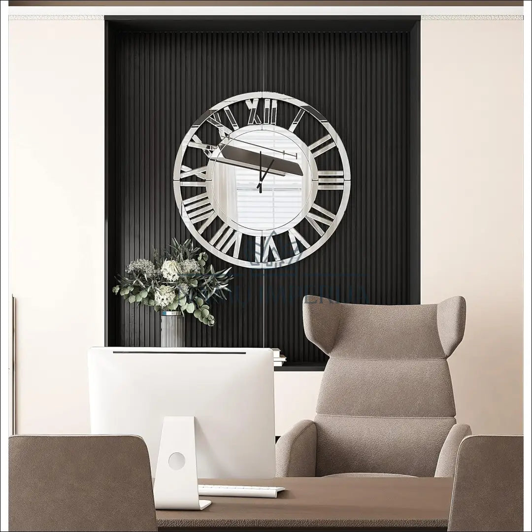 Sieninis veidrodinis laikrodis DI10089 - €73 Save 50% 50-100, __label:Pristatymas 1-2 d.d., color-sidabrine,