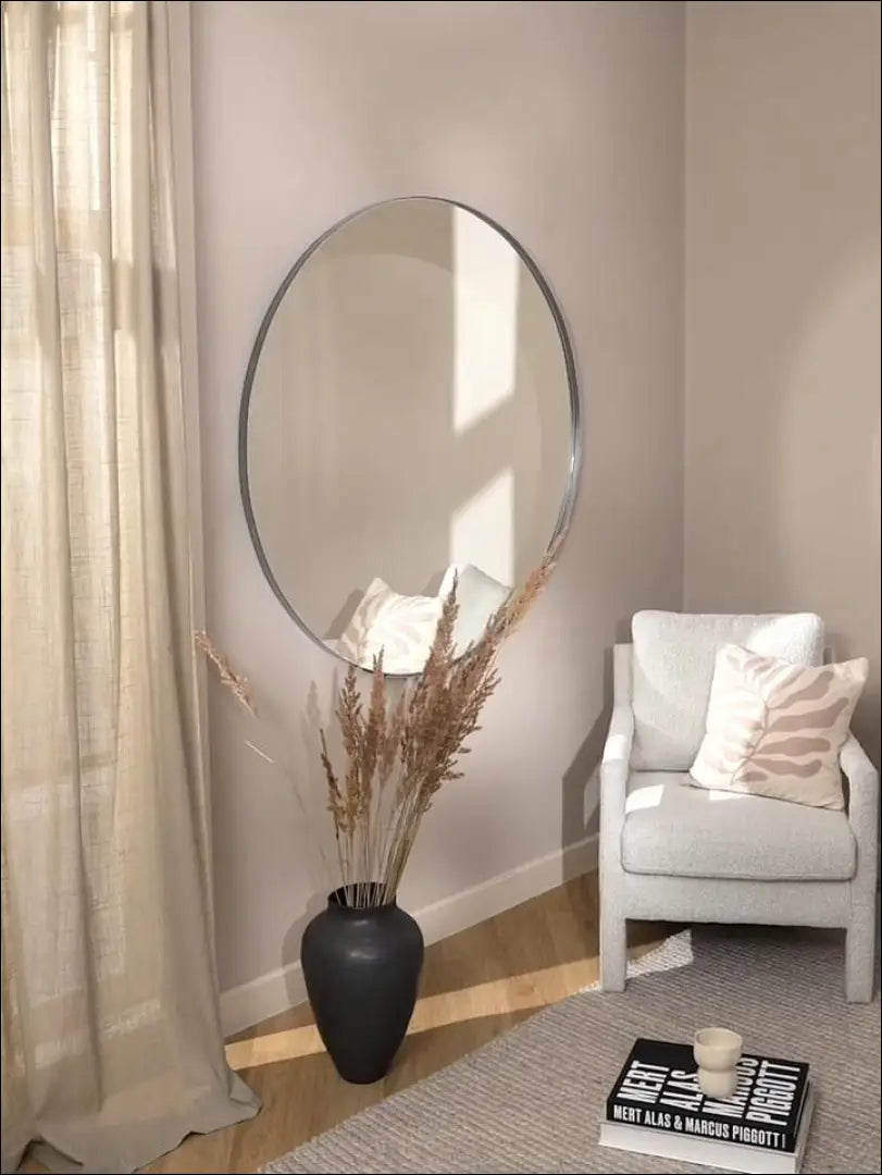 Sieninis veidrodis (120cm) DI4943 - €230 Save 50% __label:Pristatymas 1-2 d.d., color-sidabrine, interjeras,