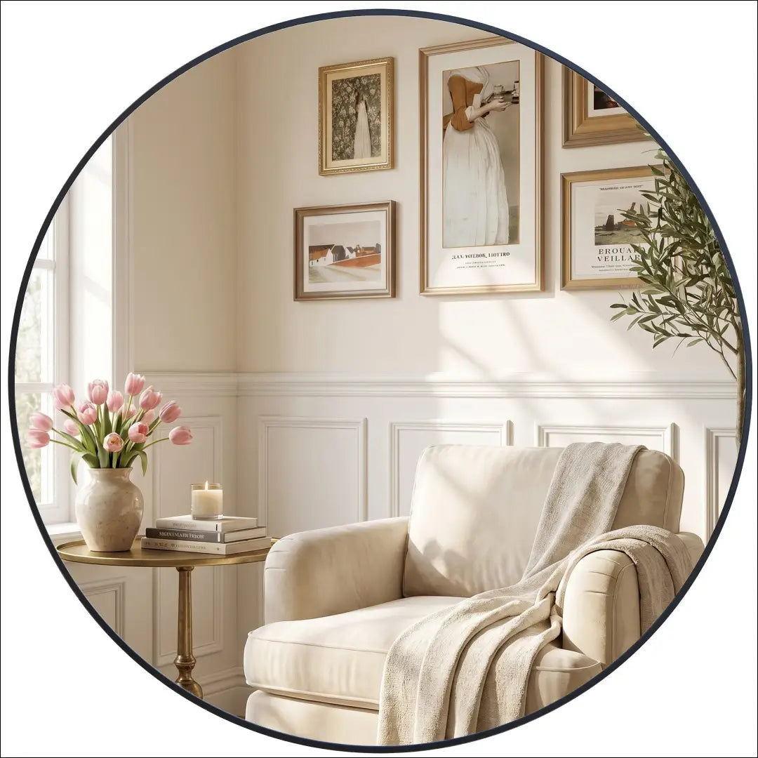 Sieninis veidrodis (80cm) DI12379 - €75 Save 50% 50-100, __label:Pristatymas 1-2 d.d., color-juoda, interjeras,