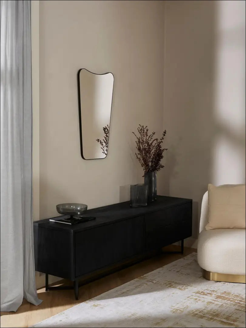 Sieninis veidrodis DI11846 - €100 Save 50% 100-200, __label:Pristatymas 1-2 d.d., color-juoda, interjeras,