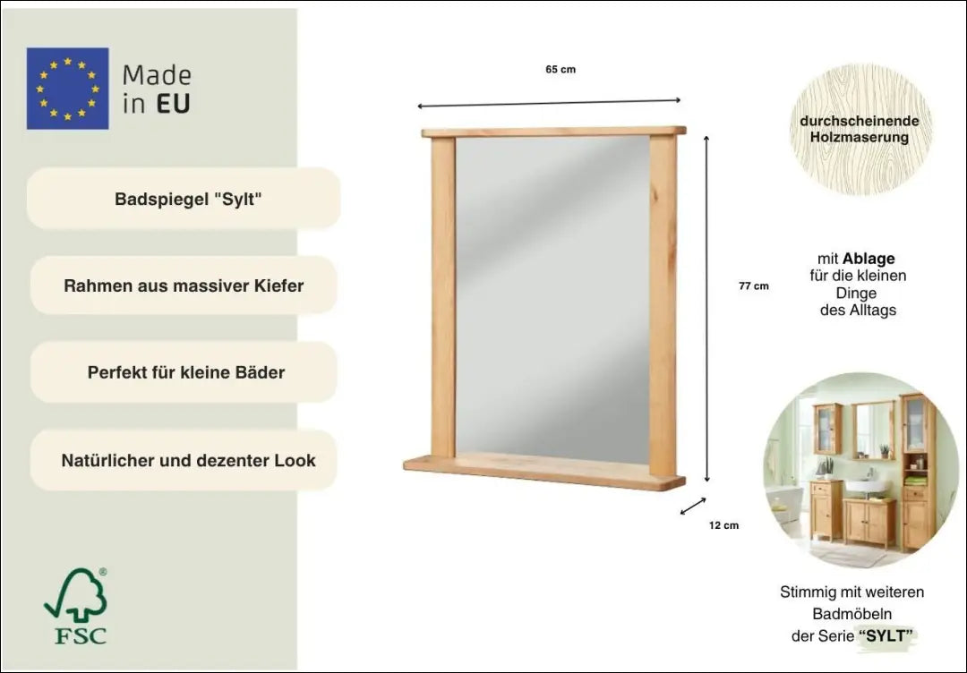 Sieninis veidrodis DI12407 - €56 Save 50% 50-100, __label:Pristatymas 1-2 d.d., color-ruda, interjeras,