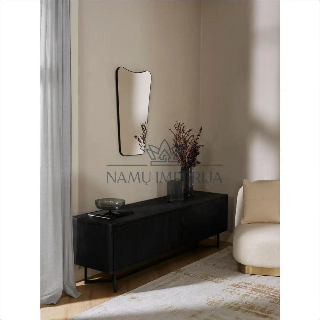 Sieninis veidrodis DI4122 - €90 Save 55% 50-100, color-juoda, interjeras, material-metalas, veidrodziai Interjeras