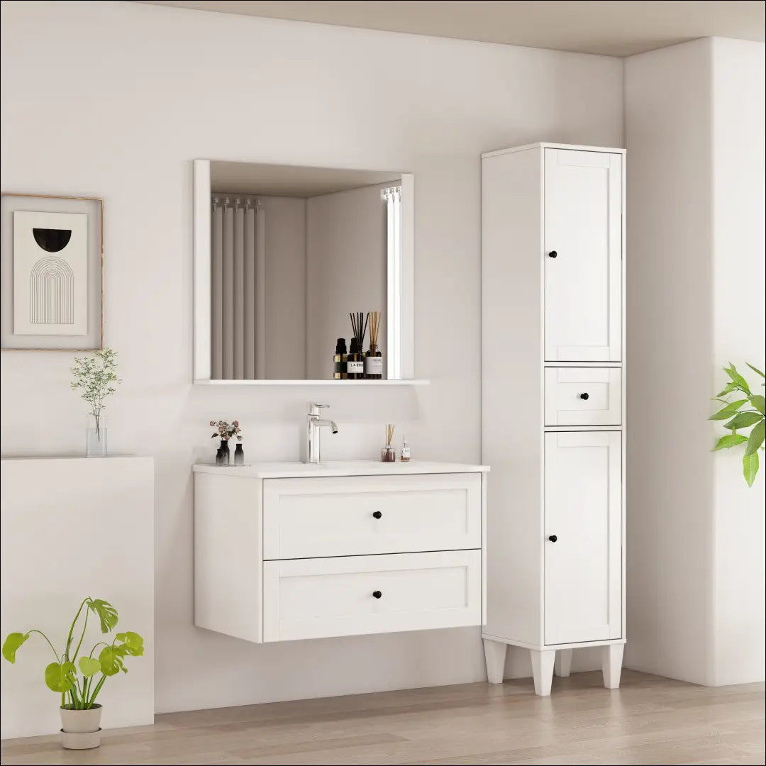 Sieninis veidrodis su lentynėle DI12623 - €33 Save 50% 25-50, __label:Pristatymas 1-2 d.d., color-balta, interjeras,